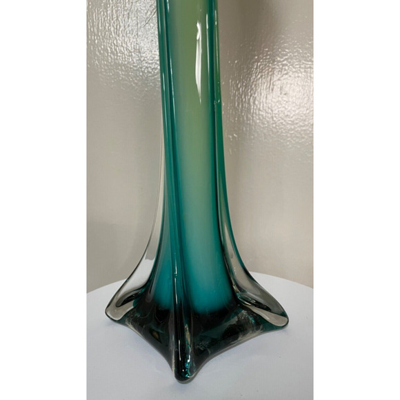 VTG Murano Style Hand Blown Art Glass Vase Jack In The Pulpit Calla Lily 15.25 ” - Picture 4 of 10